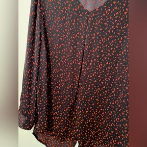 Split Back, V-Neck Blouse